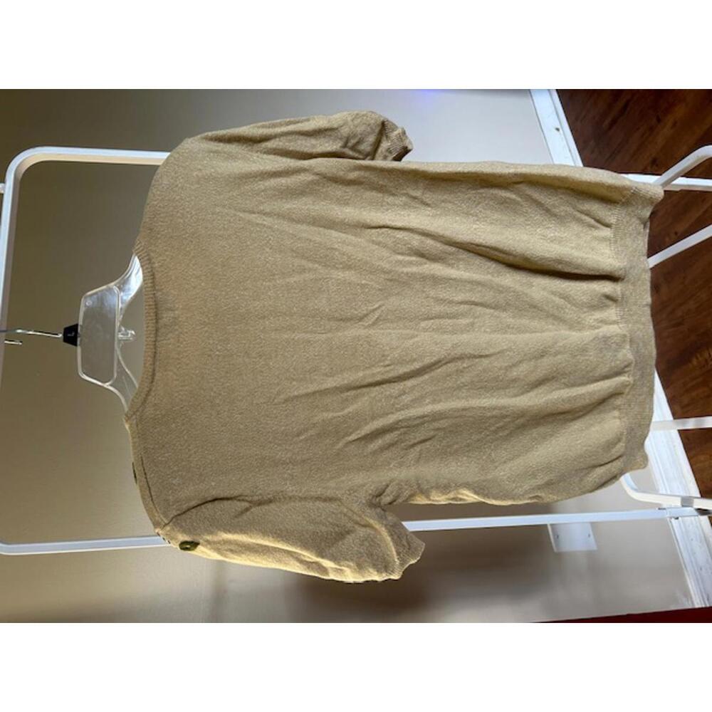 Alfred Dunner XL Beige Floral Embroidered Short Sleeve Sweater - Picture 2 of 3